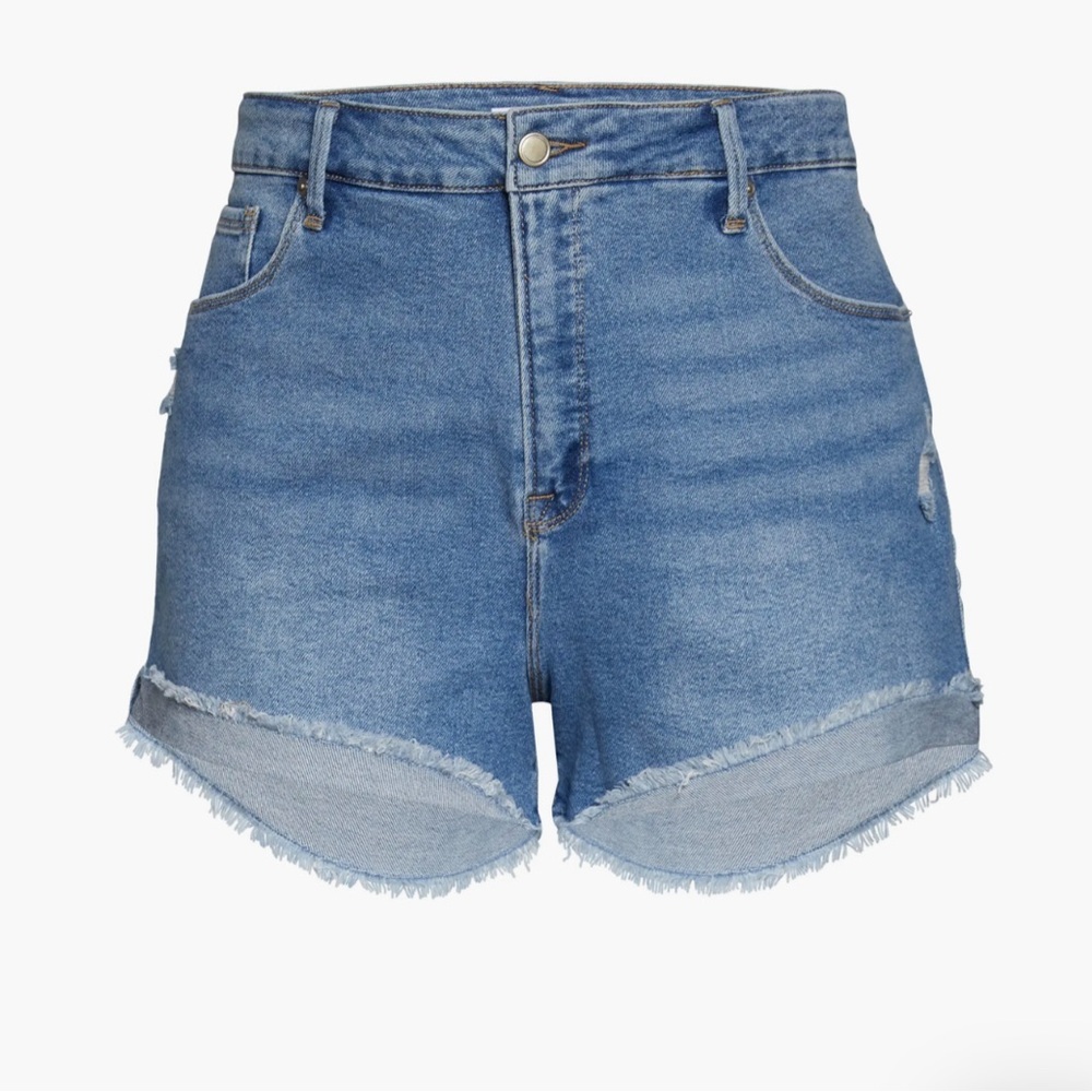 NWT Good American Good Curve High Waist Denim Shorts